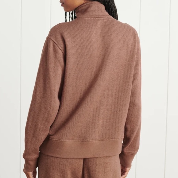 Jenni Kayne Half Zip Pullover Sweatshirt XS Neutral Brown - Picture 4 of 7